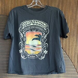 Rip Curl Charcoal Tee with Sunset Graphic